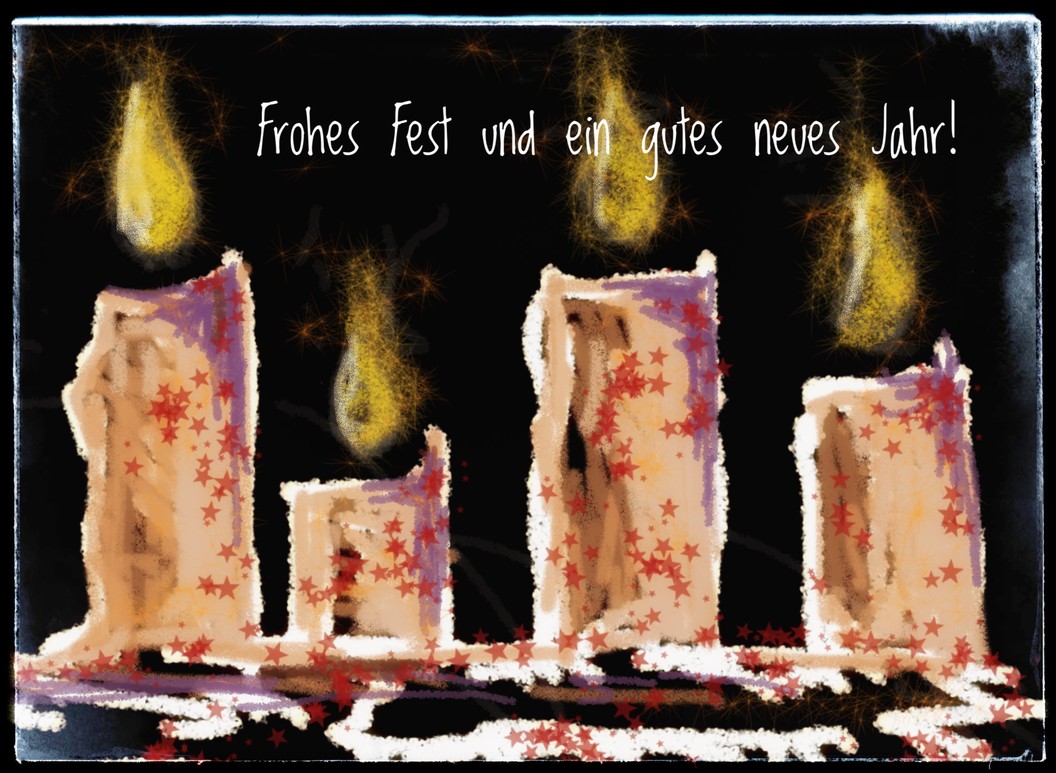 Pompe-Jahresmotiv 2020 "Vier Kerzen", gestaltet von Annic Kolbrück